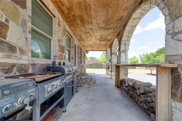 view of patio / terrace featuring a grill