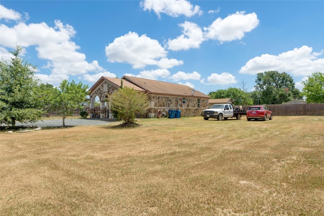 view of yard with fence