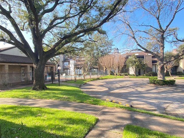 view of road featuring a residential view