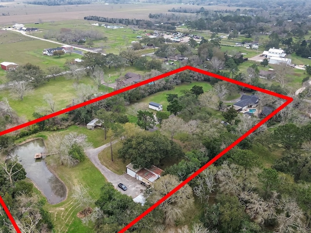 drone / aerial view featuring a rural view