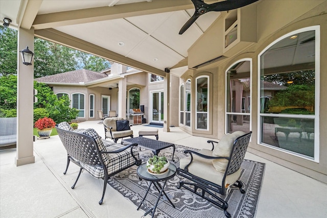 view of patio / terrace with an outdoor living space