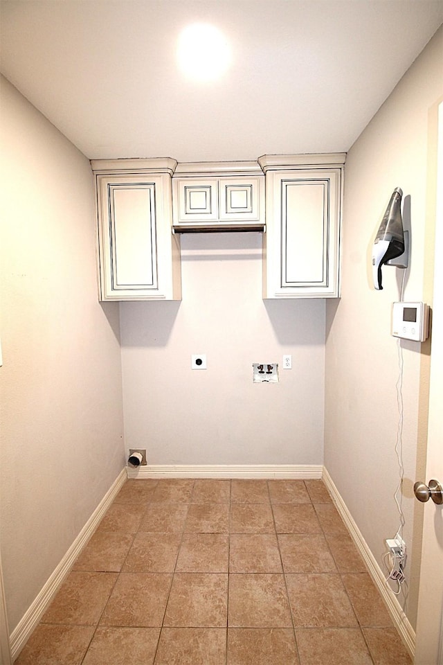 laundry area featuring hookup for a washing machine, laundry area, electric dryer hookup, and baseboards