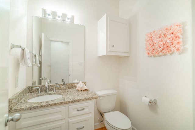 bathroom with toilet and vanity