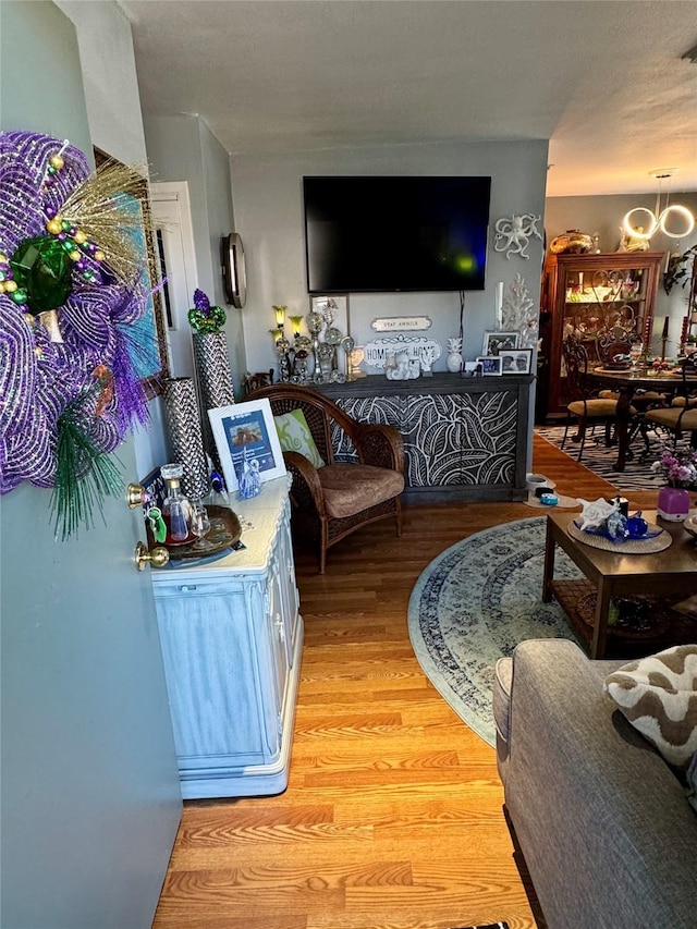 living room with light wood-style flooring