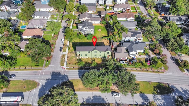 aerial view with a residential view