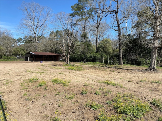 view of yard with an outbuilding