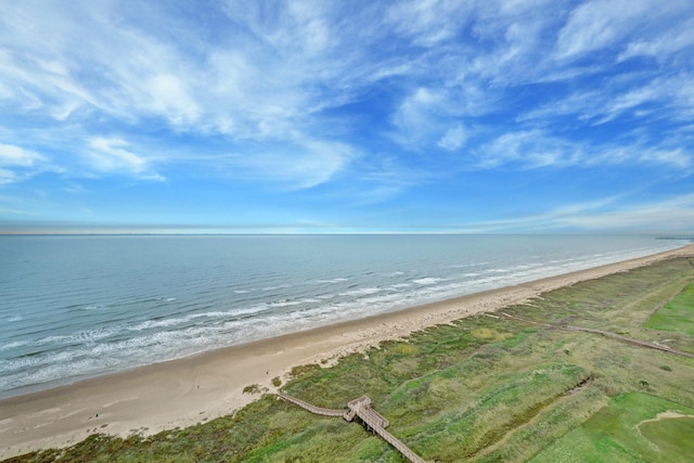 view of water feature featuring a beach view