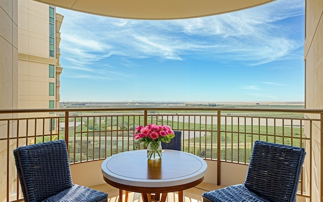 balcony with a rural view