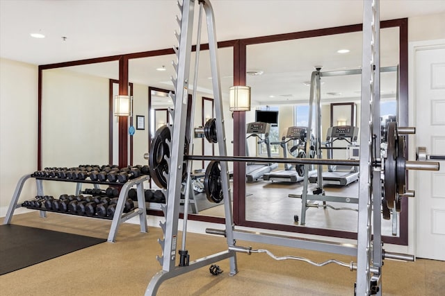 801 E Beach Dr Unit Bc2412, Galveston, TX 77550 - gym with recessed lighting