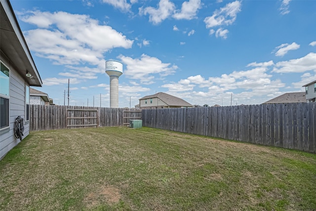 view of yard featuring a fenced backyard