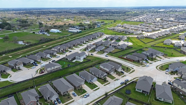 drone / aerial view with a residential view