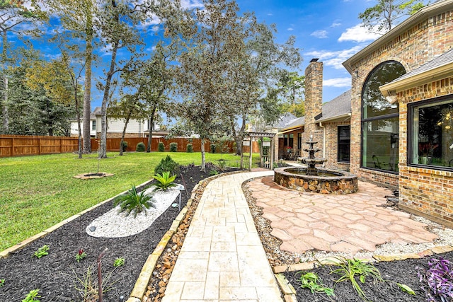 view of patio featuring a fenced backyard