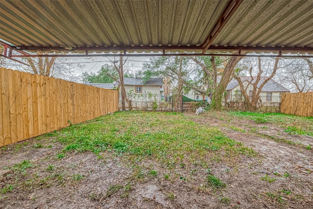 view of yard featuring fence