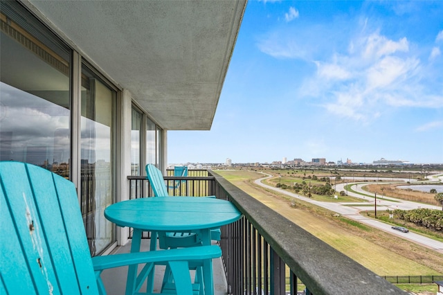 balcony with a view of city