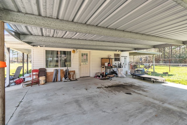 view of patio / terrace featuring fence