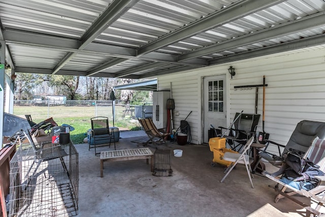 view of patio / terrace featuring fence