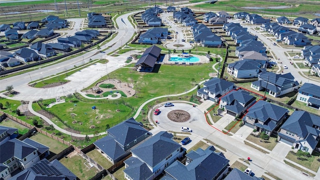 aerial view featuring a residential view