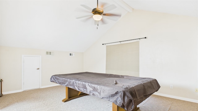 2026 Ashford Hollow Ln, Houston, TX 77077 - rec room with pool table, carpet flooring, ceiling fan, and baseboards