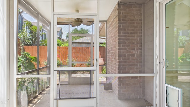 2026 Ashford Hollow Ln, Houston, TX 77077 - unfurnished sunroom with a ceiling fan