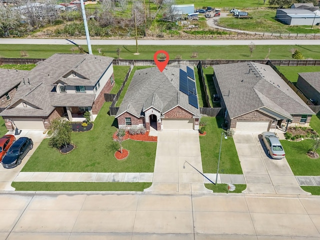 bird's eye view featuring a residential view