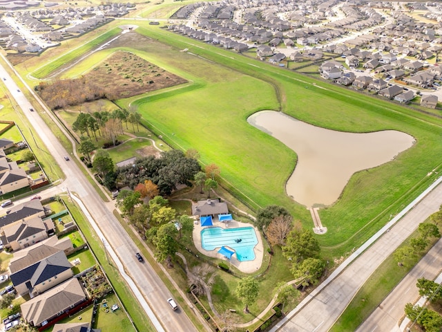 aerial view with a residential view