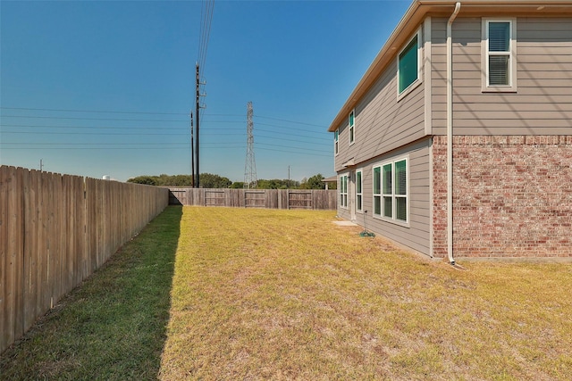 view of yard featuring a fenced backyard