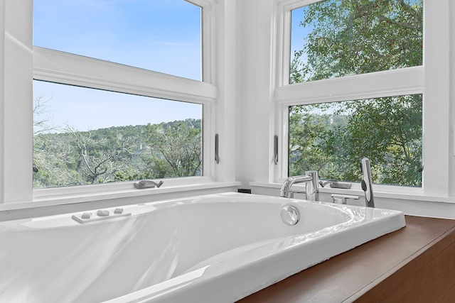 full bathroom featuring a soaking tub