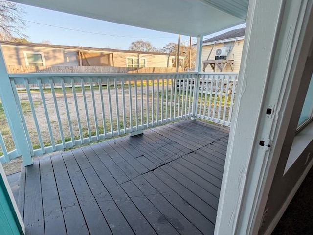 wooden terrace with fence