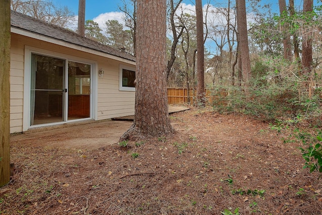 view of yard with a patio area and fence