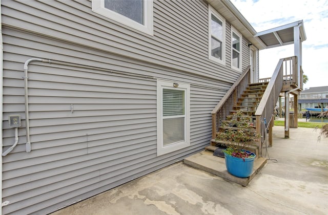 view of patio with stairs