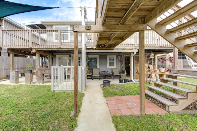 exterior space with a wooden deck and fence