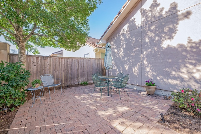 view of patio / terrace with a fenced backyard