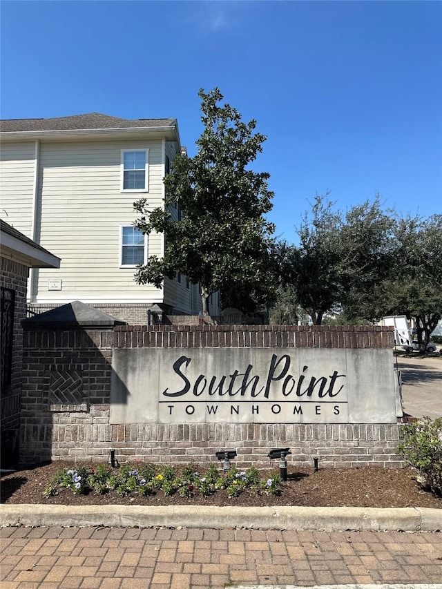 view of community sign