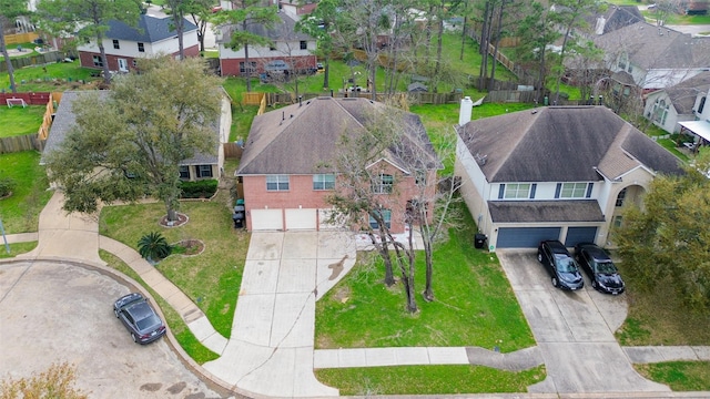 drone / aerial view with a residential view