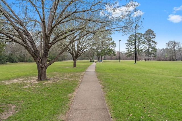 view of home's community with a lawn