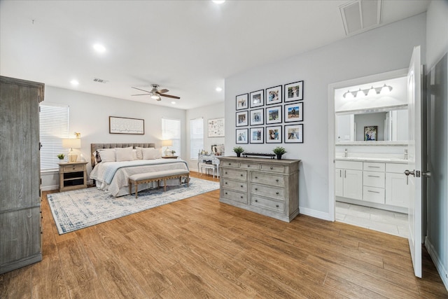 4113 Ella Blvd, Houston, TX 77018 - bedroom featuring recessed lighting, visible vents, and light wood finished floors