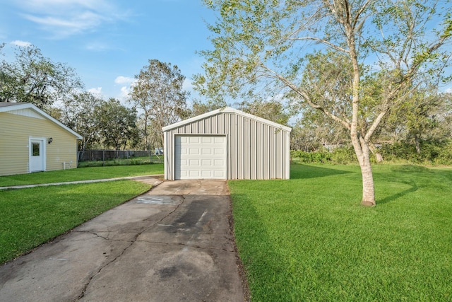 detached garage with driveway