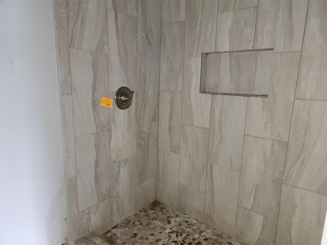 interior details featuring tiled shower