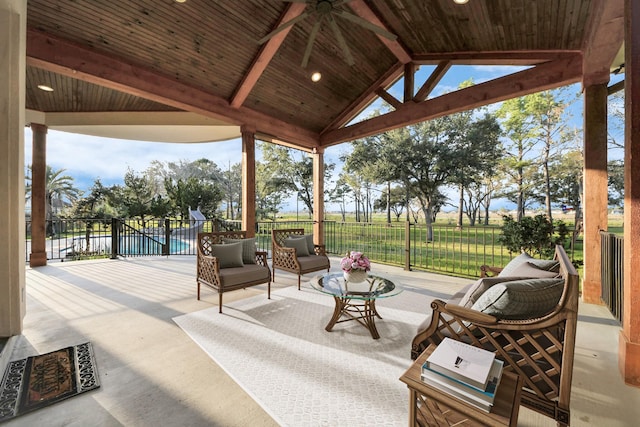 view of patio with fence