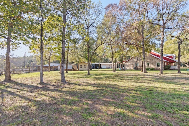 view of yard with fence