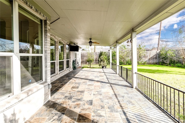 view of patio featuring a porch