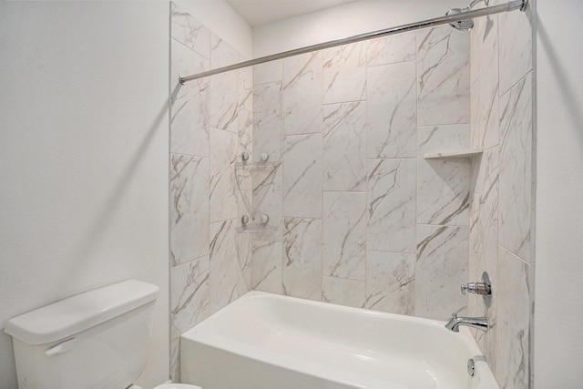 bathroom featuring toilet and shower / bathtub combination