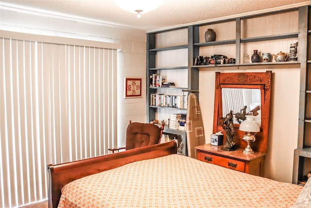 bedroom featuring a textured ceiling