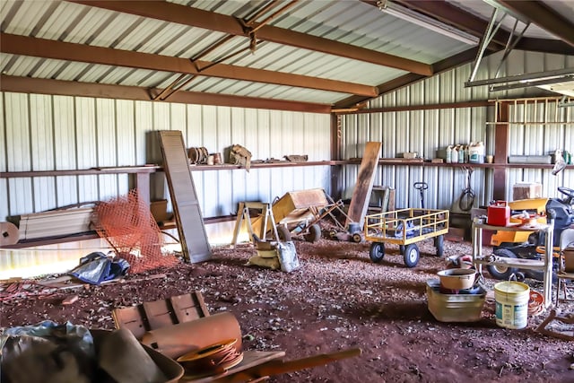 miscellaneous room featuring metal wall
