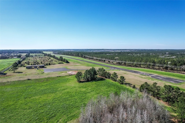bird's eye view with a rural view