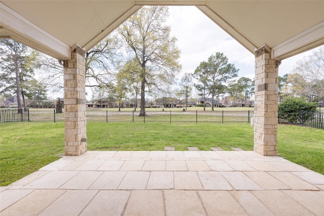 view of patio with a fenced backyard