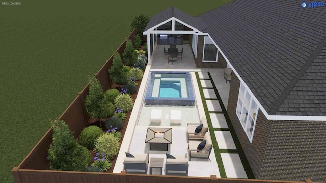 10830 White Mangrove Dr, Cypress, TX 77433 - view of pool featuring a patio area, an outdoor hangout area, and a jacuzzi