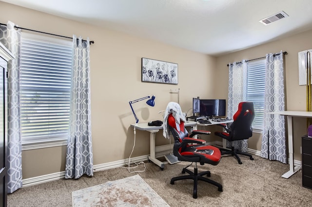 2730 Diamond Vista Ln, Rosharon, TX 77583 - home office featuring baseboards and carpet