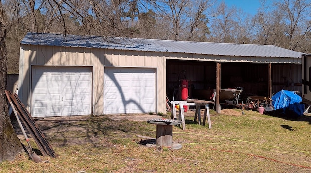 garage with a garage