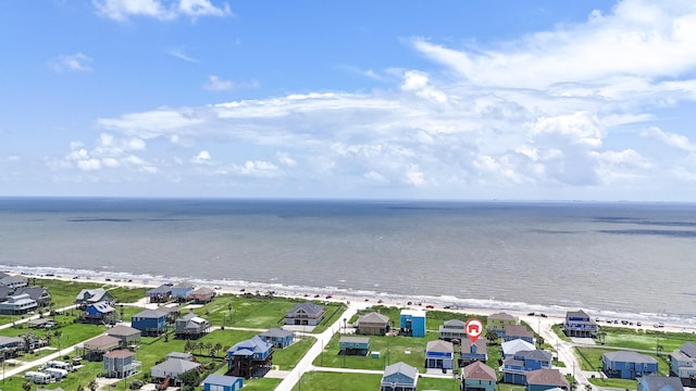 bird's eye view featuring a residential view and a water view